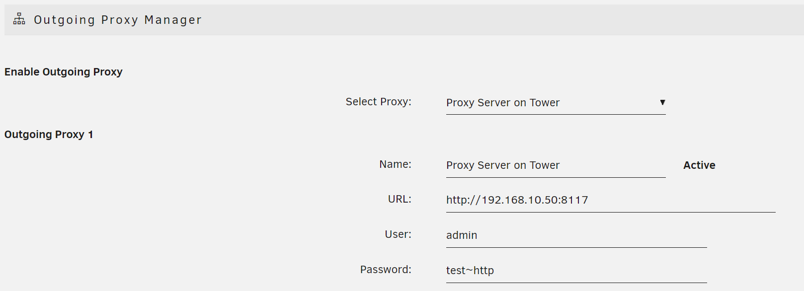 Ausgehender Proxy-Manager